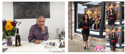 Owners and fashionistas, Joey of Joey for Men and Natasha of She IS.